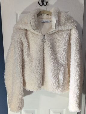 WeWoreWhat Cream Sherpa Lined Pullover